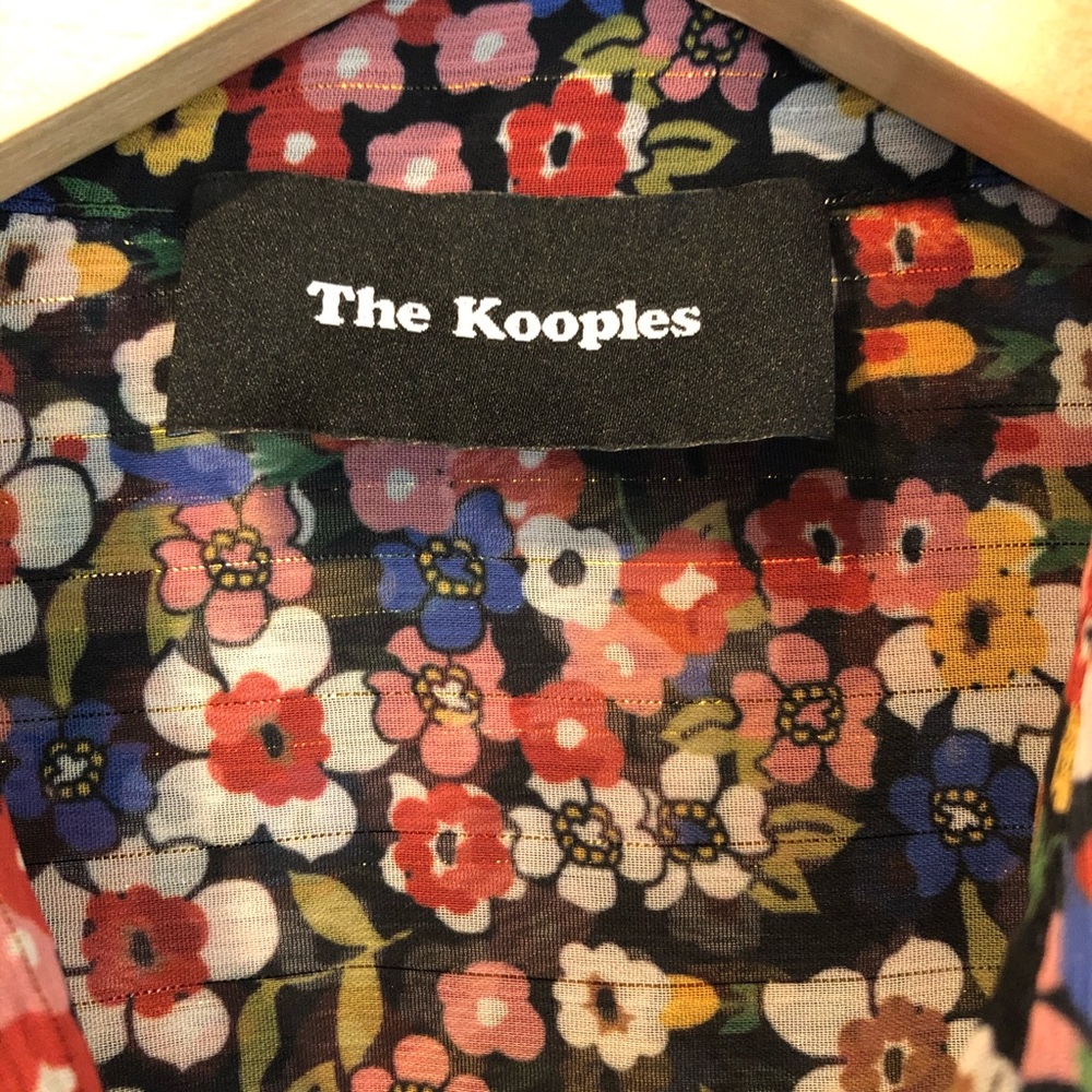The Kooples XXS Floral Metallic Button Up Blouse - Picture 8 of 13